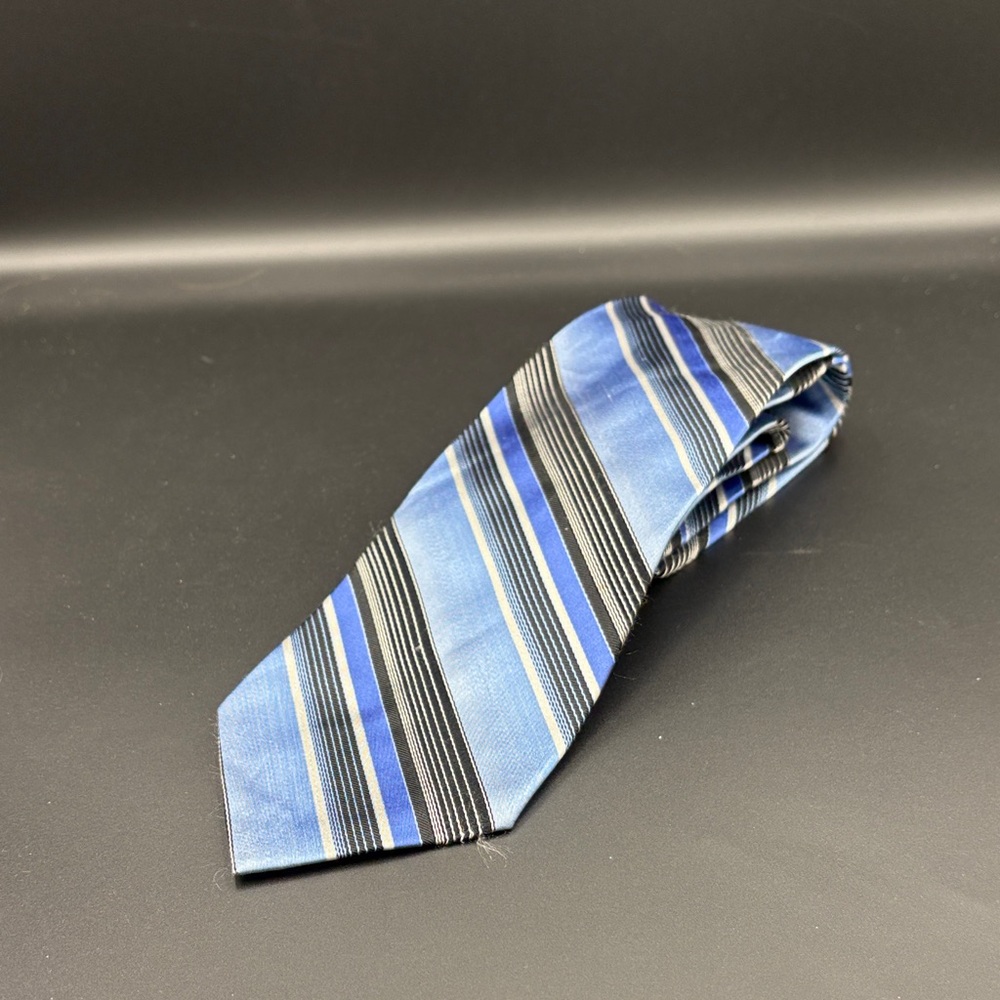King Size Blue Striped Men's Silk Tie